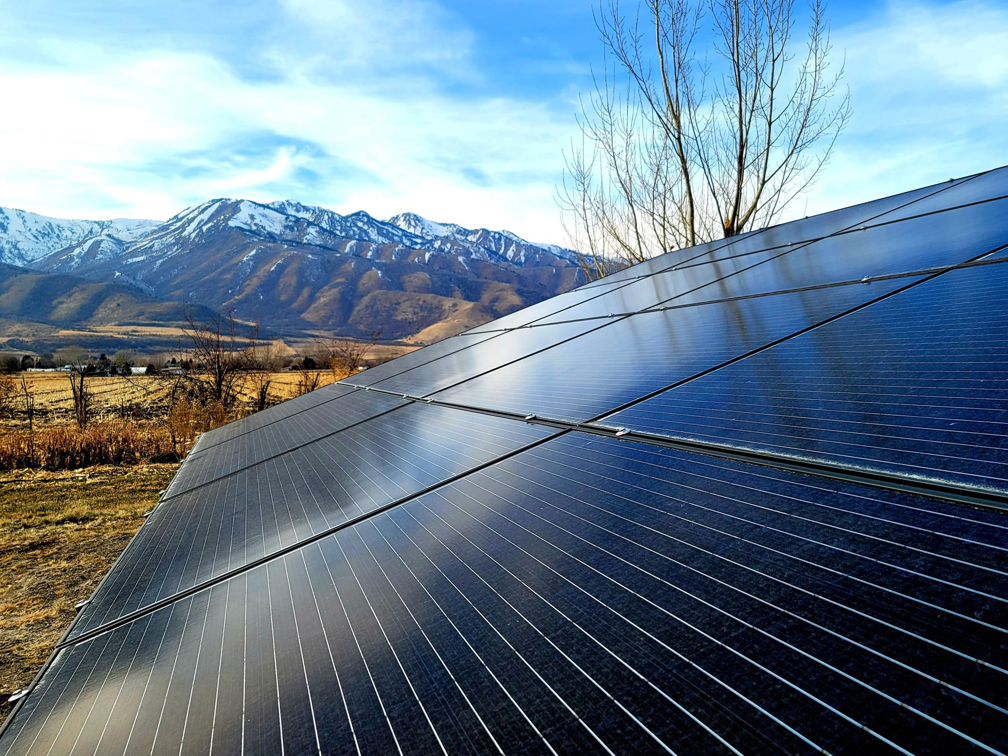 Off-grid cabin with solar and batteries